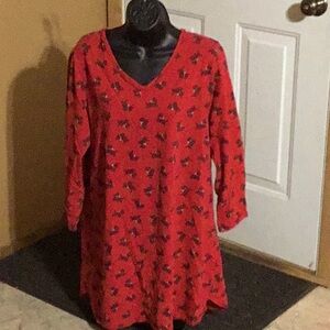 Classic Elements Red Top Doggie Plaid Pattern Size L/XL